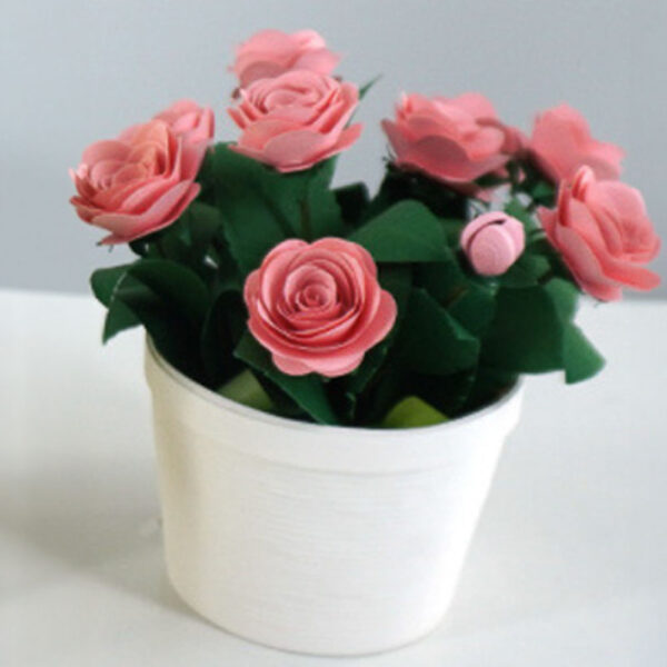 3D Quilled Flower Pots Roses Pink