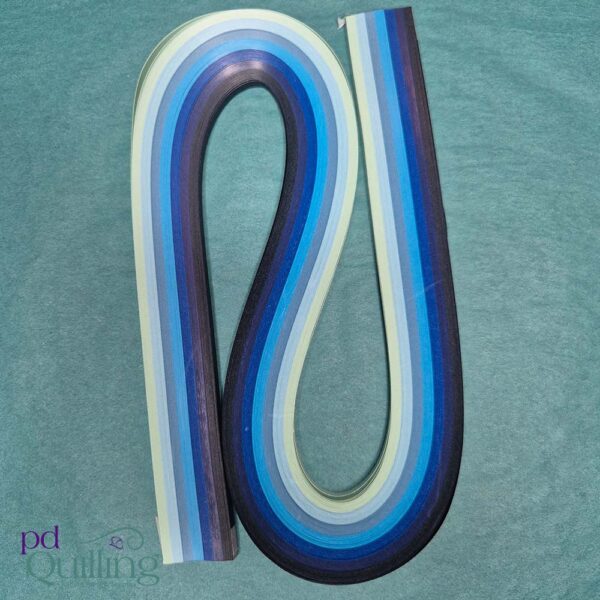 Blues 7 Colour Mixed Shades Quilling Paper