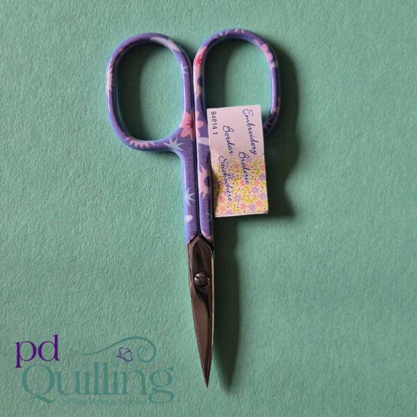 Floral Embroidery Scissors Purple