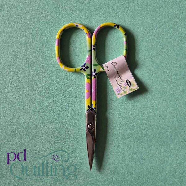 Floral Embroidery Scissors Yellow