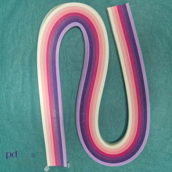 Pink / Purple – 7 Colour Mixed Shades Quilling Paper Strips