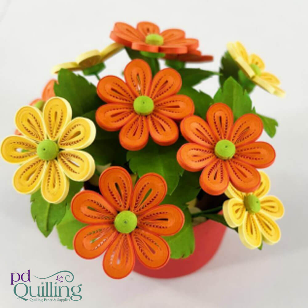 3D Quilled Flower Pots - Daisies