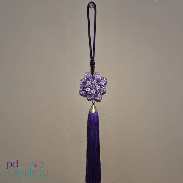 3D Quilled Purple Lotus Pendant Tassel Kit