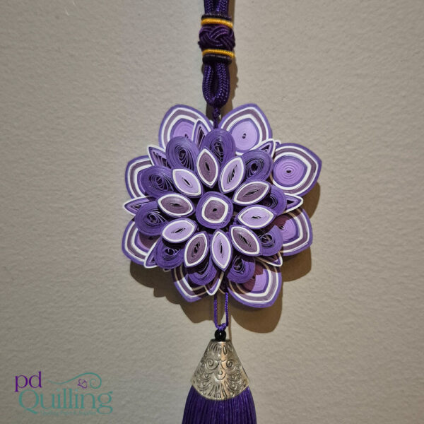 3D Quilled Purple Lotus Pendant Tassel Kit