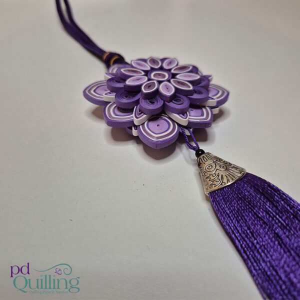 3D Quilled Purple Lotus Pendant Tassel Kit