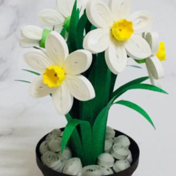 3d quilled flower pot mini daffodils narcissus