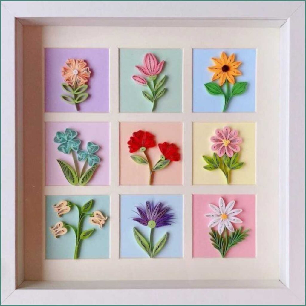 9 Square Flower Picture Kit